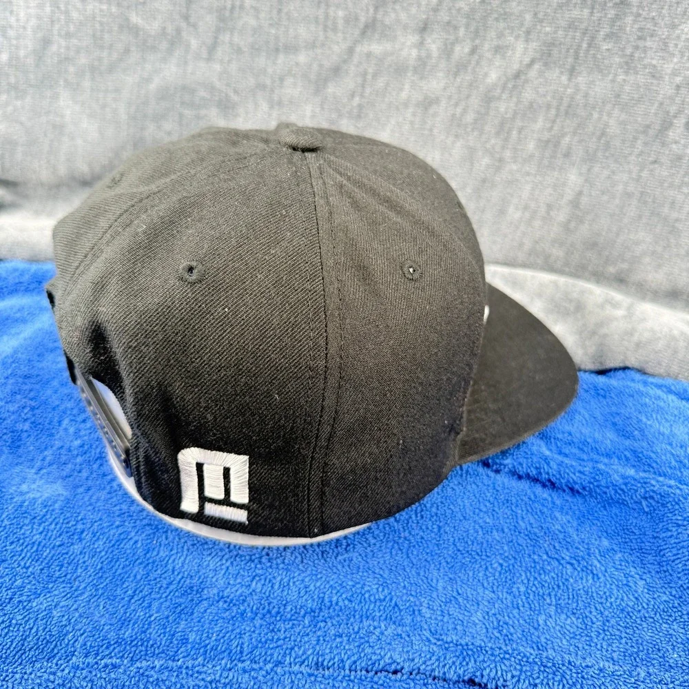 DJ Mackie Hat Black White Embroidered Logo Yupoong Classics Snapback Cap